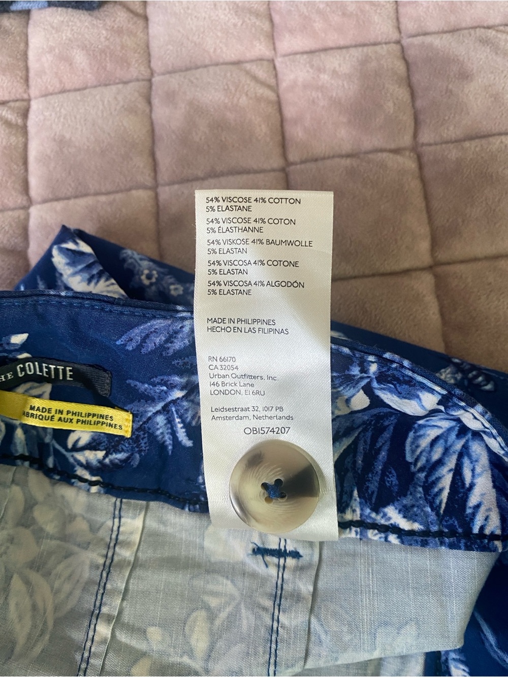 Anthropologie Maeve Collette Blue Floral Wide-Leg Pants, Sz 29 Tall - Picture 6 of 7